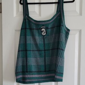 Warner Bros. Green and Gray Plaid Harry Potter Tank Top